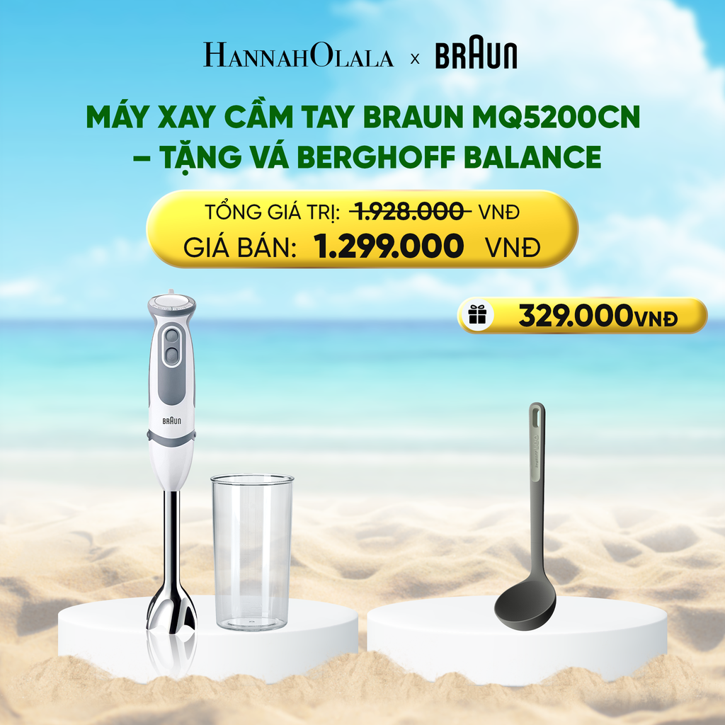  DEAL 21 : MÁY XAY CẦM TAY BRAUN MQ5200CN – TẶNG VÁ BERGHOFF BALANCE 