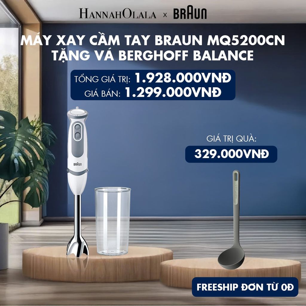  MÁY XAY CẦM TAY BRAUN MQ5200CN – TẶNG VÁ BERGHOFF BALANCE 