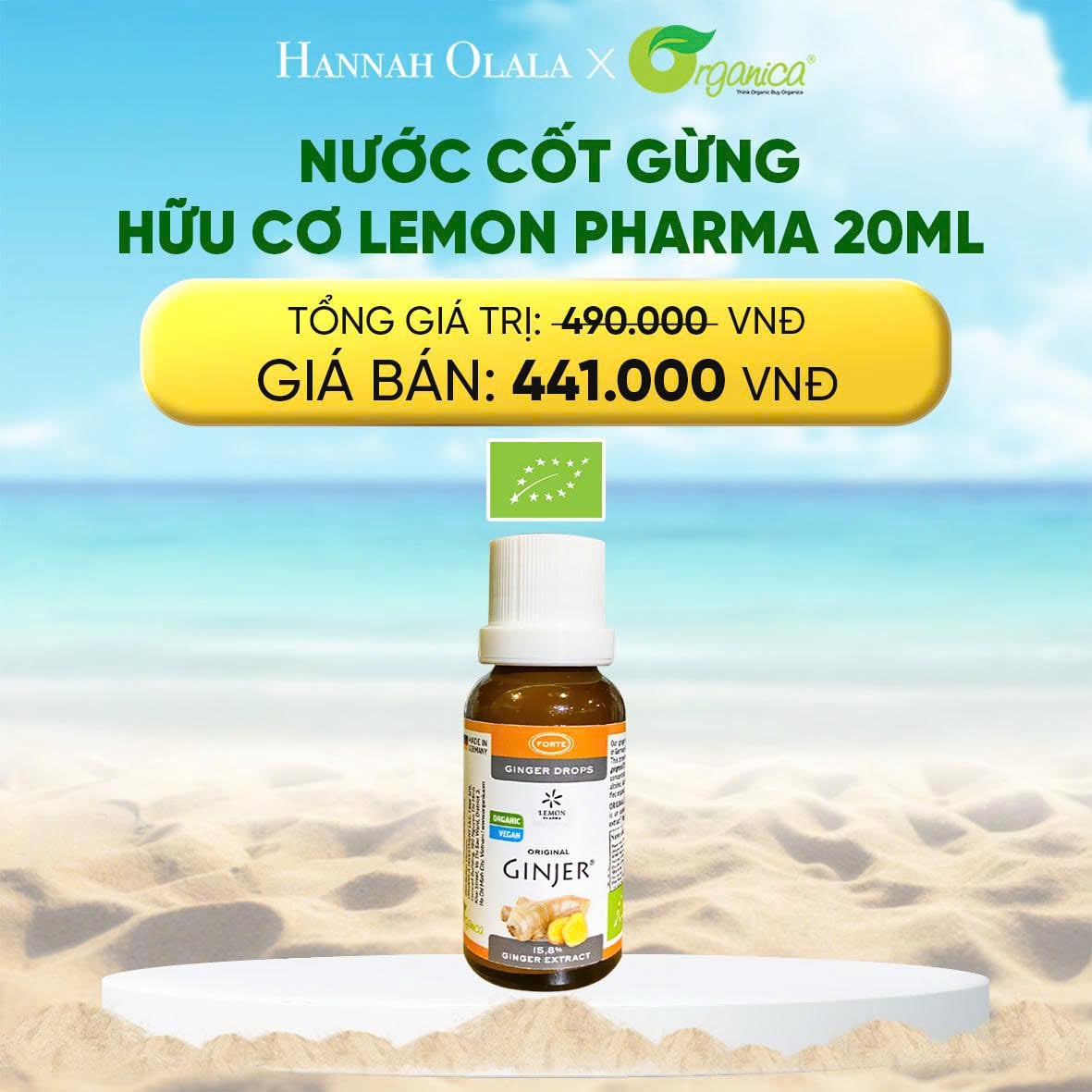 Nước Cốt Gừng Hữu Cơ Lemon Pharma 20ml