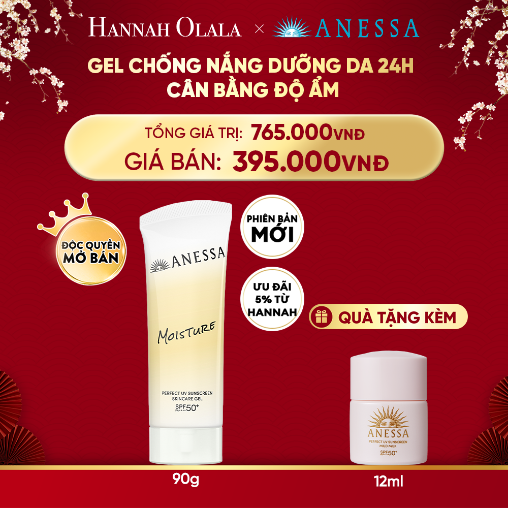  A249_DEAL 22.1: [PHIÊN BẢN MỚI] GEL CHỐNG NẮNG DƯỠNG DA 24H CÂN BẰNG ĐỘ ẨM ANESSA MOISTURE UV GEL SPF50+ PA++++ 90G 