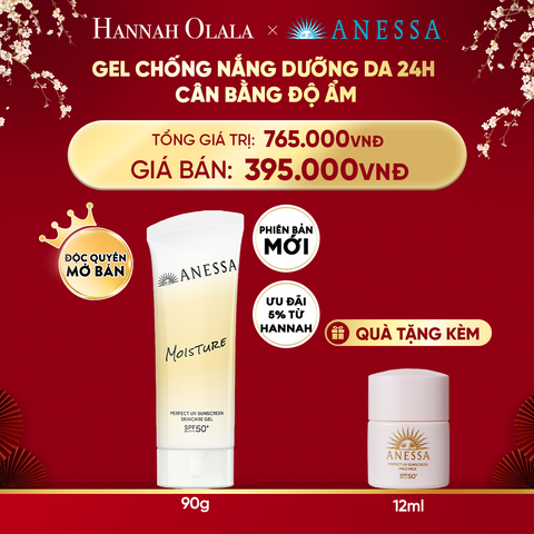  A249_DEAL 22.1: [PHIÊN BẢN MỚI] GEL CHỐNG NẮNG DƯỠNG DA 24H CÂN BẰNG ĐỘ ẨM ANESSA MOISTURE UV GEL SPF50+ PA++++ 90G 