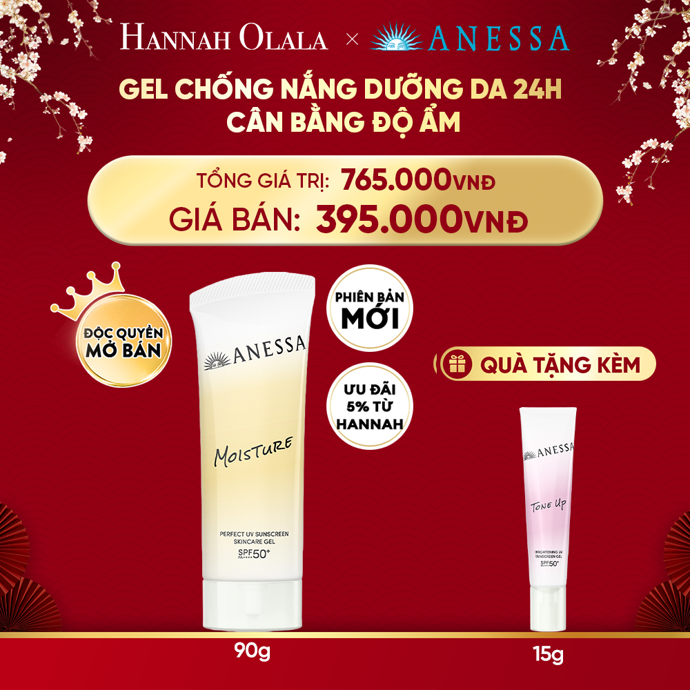  DEAL 22: [PHIÊN BẢN MỚI] GEL CHỐNG NẮNG DƯỠNG DA DƯỠNG ẨM BẢO VỆ HOÀN HẢO ANESSA GOLD GEL SPF50+ PA++++ 90G 