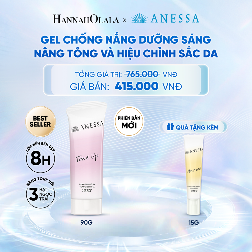  [PHIÊN BẢN MỚI] GEL CHỐNG NẮNG DƯỠNG SÁNG NÂNG TÔNG & HIỆU CHỈNH SẮC TÍM ANESSA TONE UP UV GEL SPF50+ PA++++ 90G - DEAL 22 - C22 