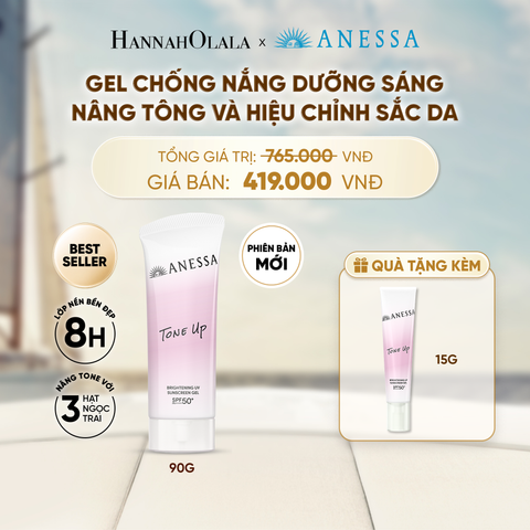  [PHIÊN BẢN MỚI] GEL CHỐNG NẮNG DƯỠNG SÁNG NÂNG TÔNG & HIỆU CHỈNH SẮC TÍM ANESSA TONE UP UV GEL SPF50+ PA++++ 90G - DEAL 22 