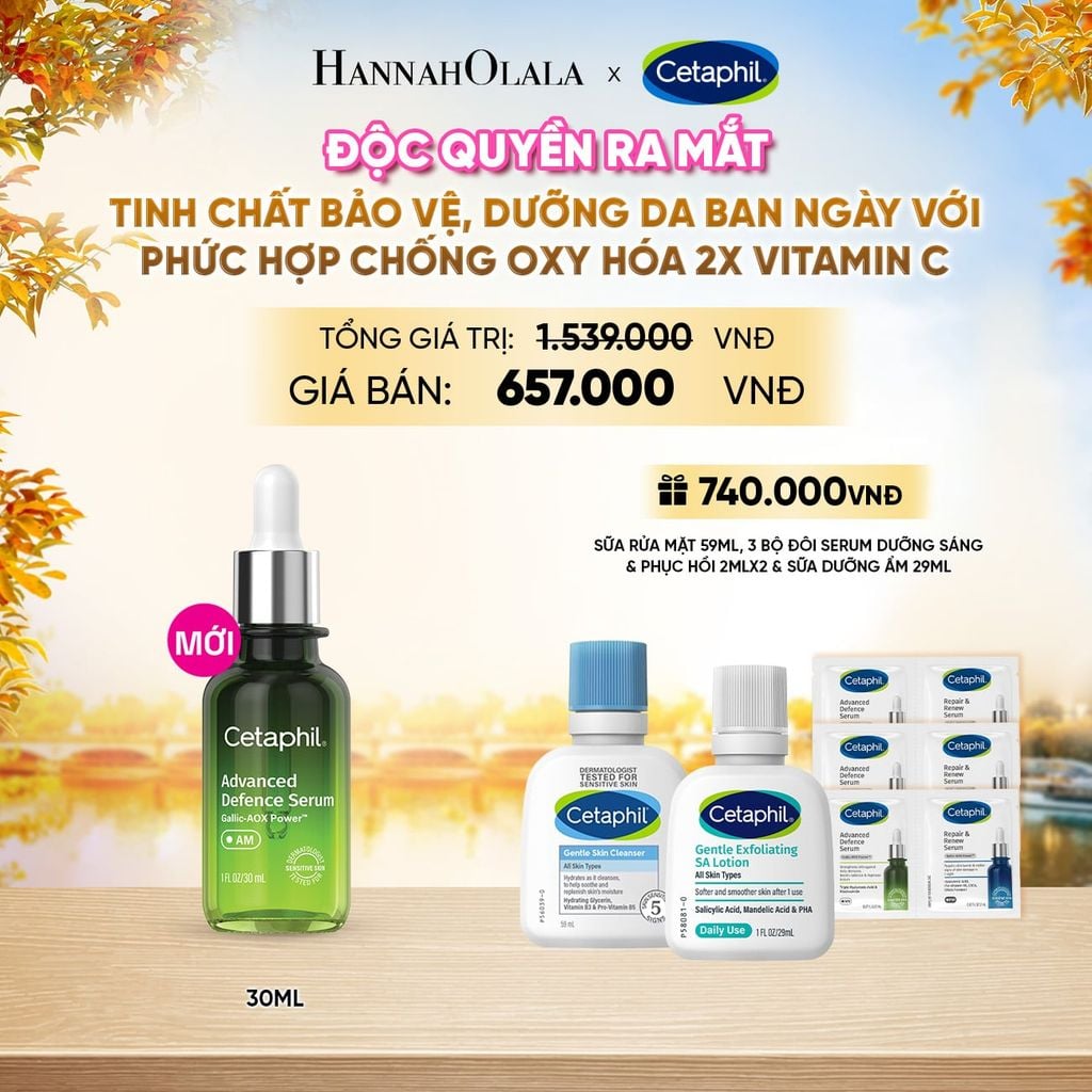  SERUM TINH CHẤT BẢO VỆ, DƯỠNG DA BAN NGÀY CETAPHIL ADVANCED DEFENCE 30ML DEAL 22: - E1768 