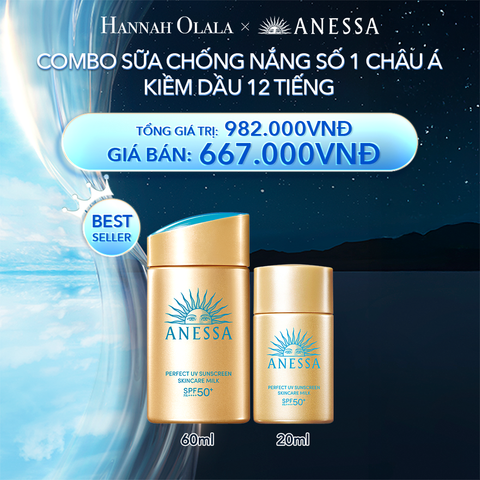  A15_DEAL 22 BACK-UP: COMBO SỮA CHỐNG NẮNG DƯỠNG DA KIỀM DẦU BẢO VỆ HOÀN HẢO ANESSA GOLD MILK SPF50+ PA++++ 60ML + 20ML 