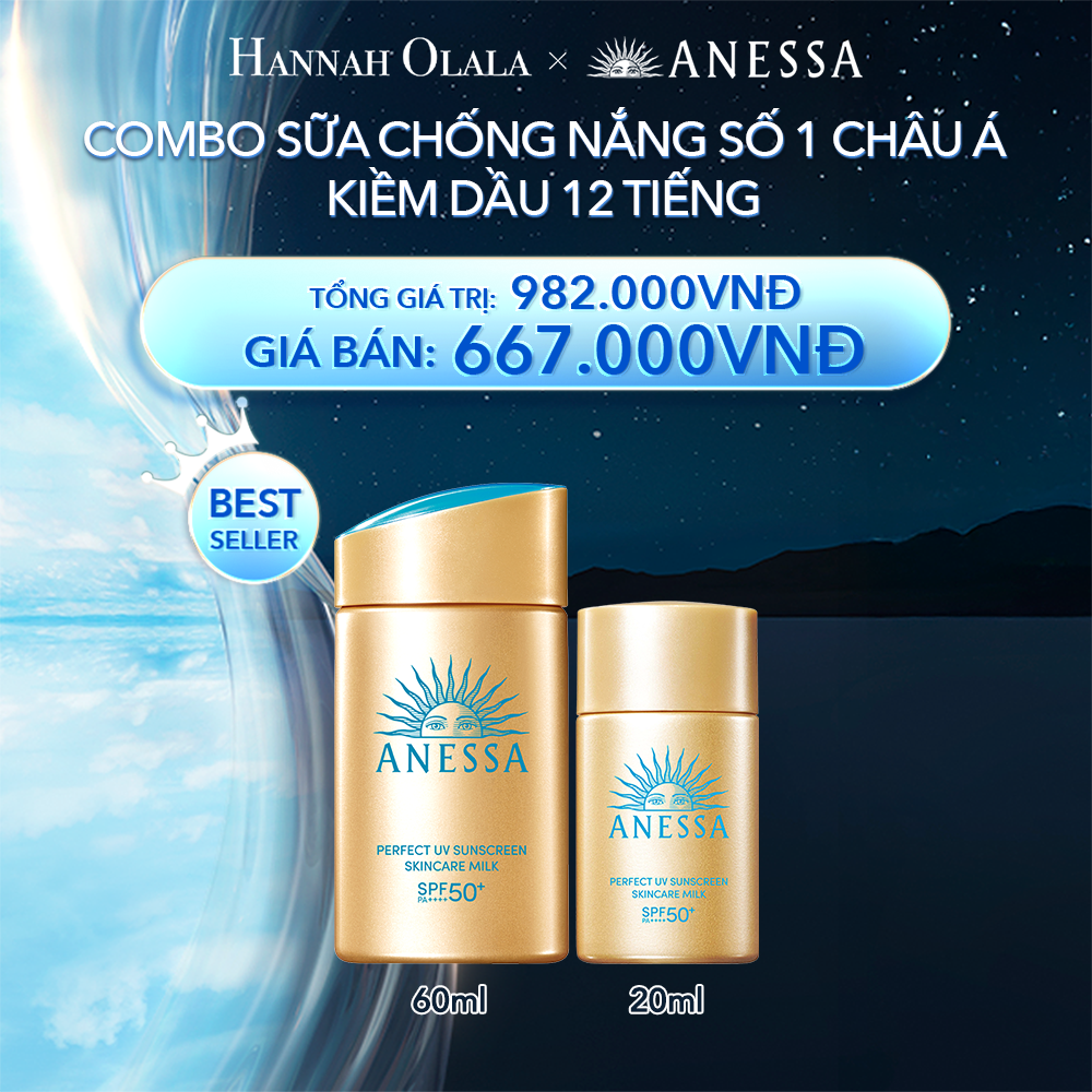  A15_DEAL 22 BACK-UP: COMBO SỮA CHỐNG NẮNG DƯỠNG DA KIỀM DẦU BẢO VỆ HOÀN HẢO ANESSA GOLD MILK SPF50+ PA++++ 60ML + 20ML 