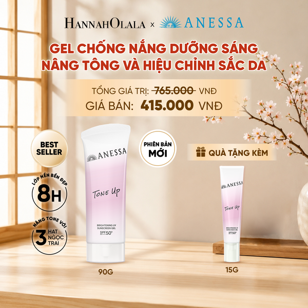  [PHIÊN BẢN MỚI] GEL CHỐNG NẮNG DƯỠNG SÁNG NÂNG TÔNG & HIỆU CHỈNH SẮC TÍM ANESSA TONE UP UV GEL SPF50+ PA++++ 90G - DEAL 22 