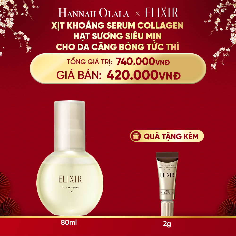  A254_DEAL 22: XỊT KHOÁNG DƯỠNG ẨM TỨC THÌ ELIXIR SUPERIEUR LUMINOUS GLOW MIST 80ML 