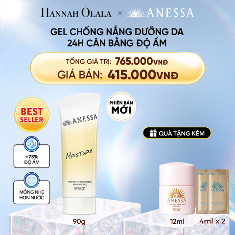  A93_DEAL 22: [PHIÊN BẢN MỚI] KEM CHỐNG NẮNG DẠNG GEL DƯỠNG ẨM ANESSA PERFECT UV SUNSCREEN SKINCARE GEL NB SPF50+ PA++++ 90G 