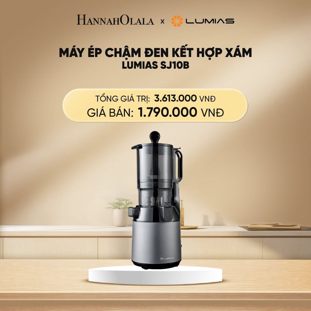  DEAL 22: MÁY ÉP CHẬM ĐEN KẾT HỢP XÁM LUMIAS SJ10B 