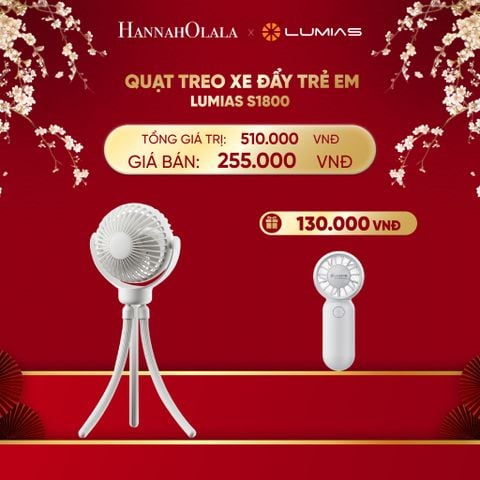  DEAL 22: QUẠT TREO XE ĐẨY TRẺ EM LUMIAS S1800 