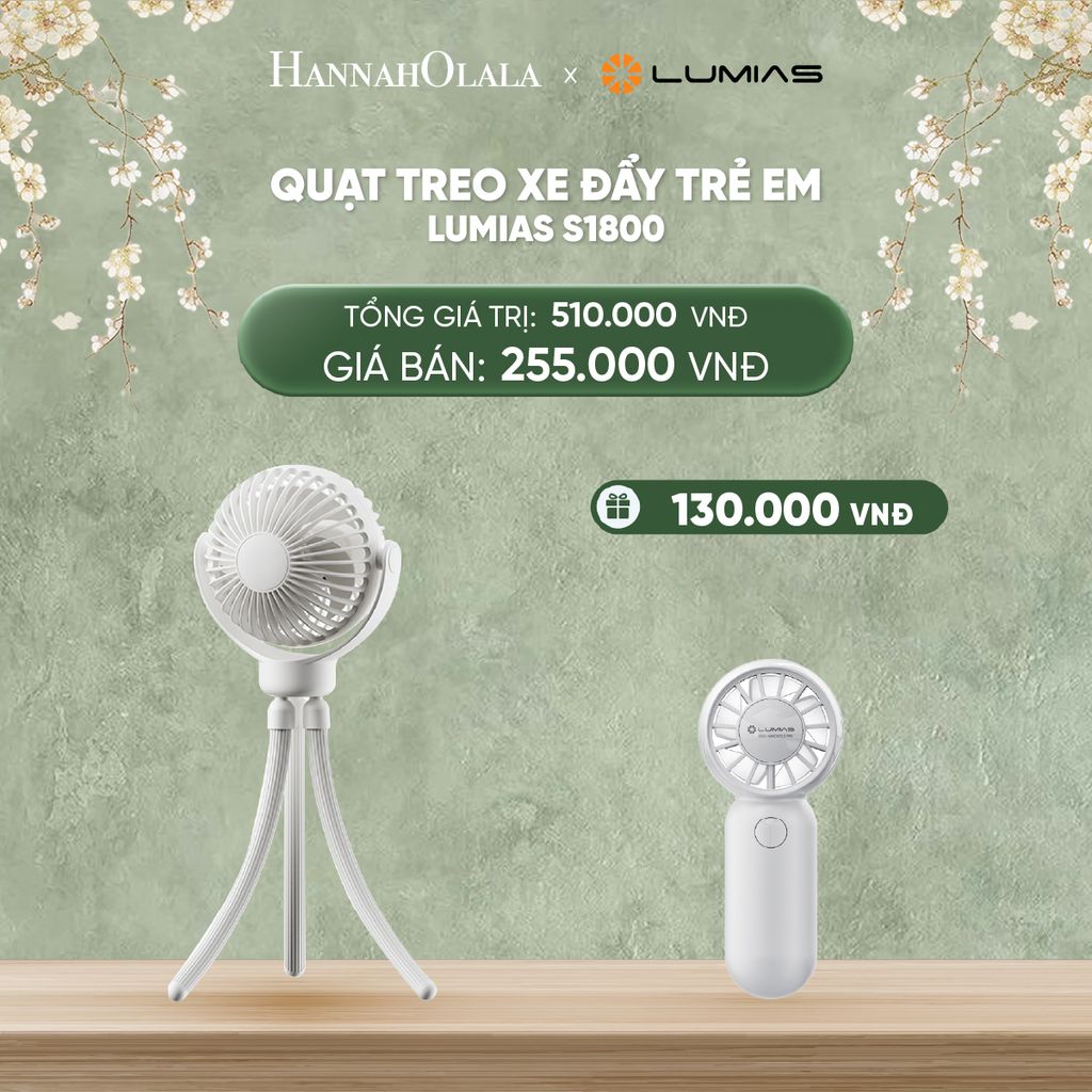  DEAL 22: QUẠT TREO XE ĐẨY TRẺ EM LUMIAS S1800 