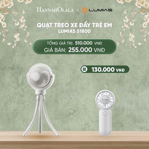  DEAL 22: QUẠT TREO XE ĐẨY TRẺ EM LUMIAS S1800 
