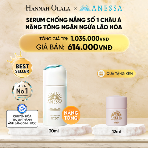  DEAL 22: SERUM CHỐNG NẮNG DƯỠNG DA NÂNG TÔNG NGĂN NGỪA LÃO HÓA ANESSA DAY SERUM SPF50+ PA++++ 30ML 