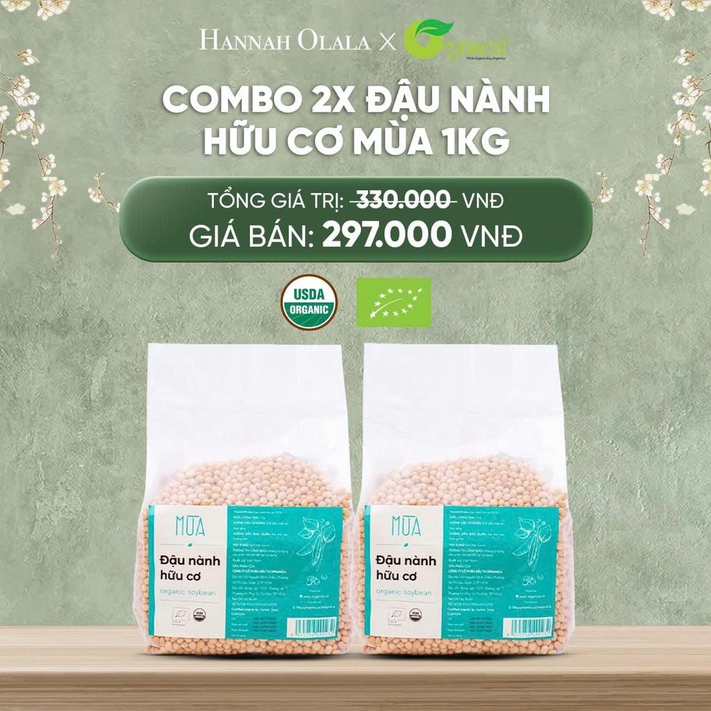  DEAL 22: COMBO 2 X ĐẬU NÀNH HỮU CƠ MÙA 1KG 