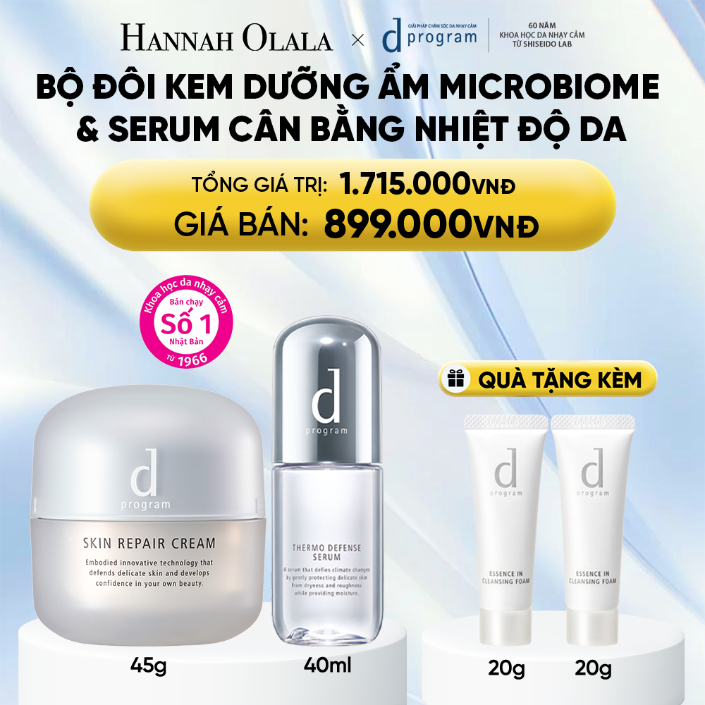  COMBO KEM DƯỠNG PHỤC HỒI DA MICROBIOME SKIN REPAIR CREAM 45G & SERUM CÂN BẰNG NHIỆT ĐỘ DA D PROGRAM THERMO SERUM 40ML - DEAL 22 