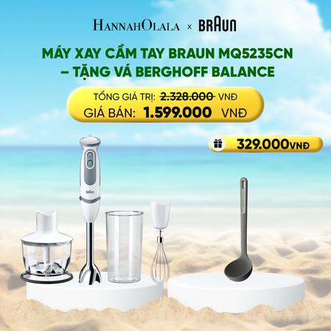  DEAL 22 : MÁY XAY CẦM TAY BRAUN MQ5235CN – TẶNG VÁ BERGHOFF BALANCE 