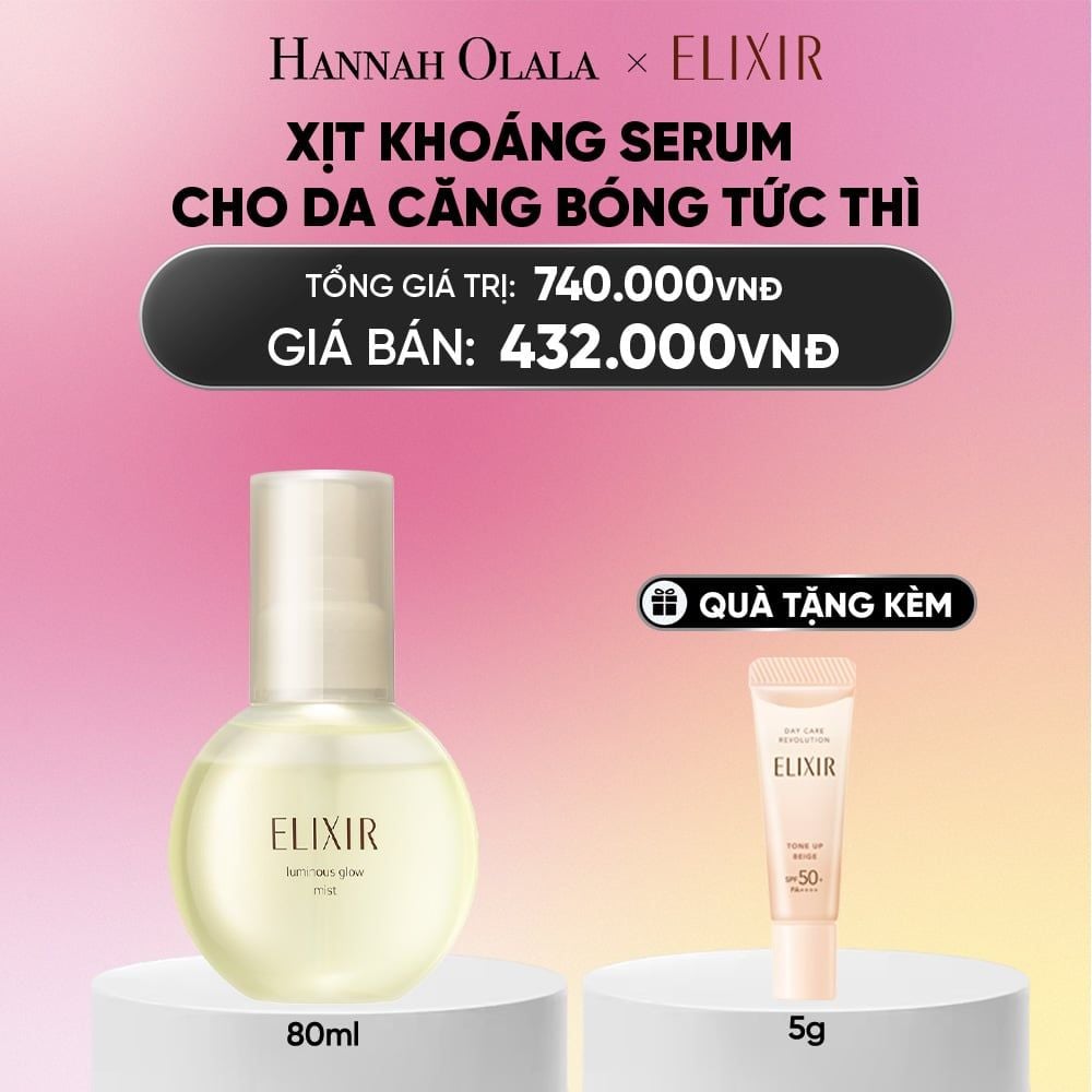  XỊT KHOÁNG DƯỠNG ẨM TỨC THÌ ELIXIR SUPERIEUR LUMINOUS GLOW MIST 80ML - DEAL 23.1 