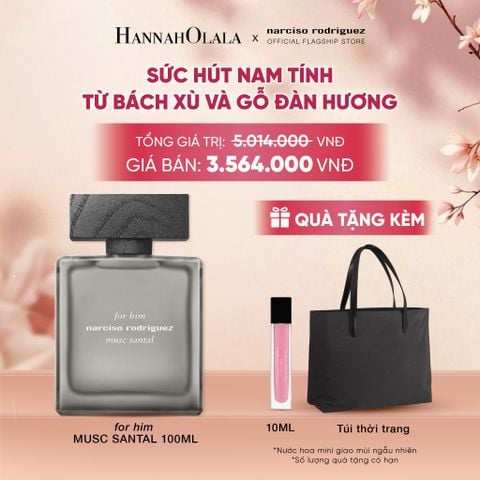  NƯỚC HOA NAM NARCISO RODRIGUEZ FOR HIM MUSC SANTAL EAU DE PARFUM INTENSE 100ML - DEAL 23 - A3015 