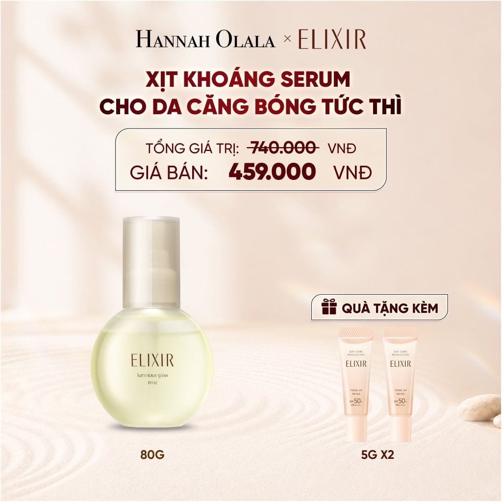  XỊT KHOÁNG DƯỠNG ẨM TỨC THÌ ELIXIR SUPERIEUR LUMINOUS GLOW MIST 80ML - DEAL 23 