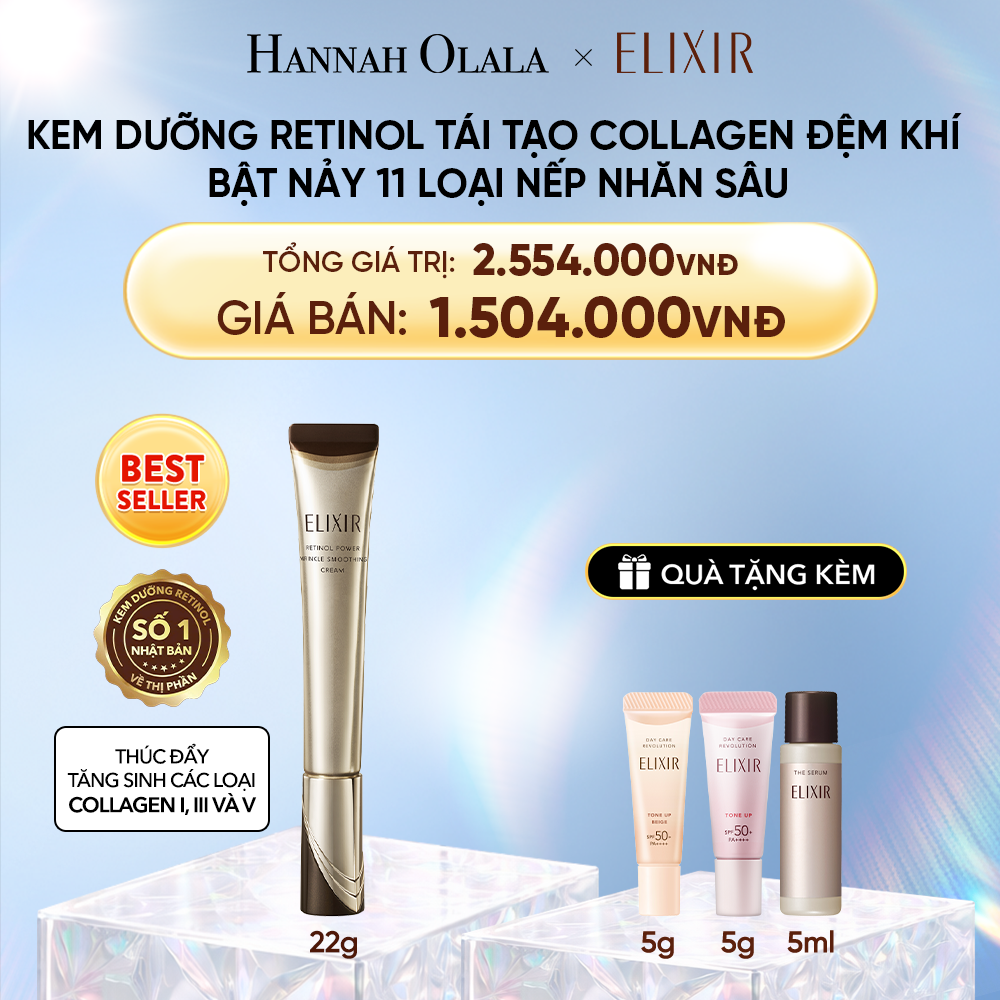  DEAL 23: KEM DƯỠNG DA CẢI THIỆN 11 LOẠI NẾP NHĂN SÂU ELIXIR RETINOL POWER WRINKLE SMOOTHING CREAM 22G ( PHIÊN BẢN CẢI TIẾN MỚI) 