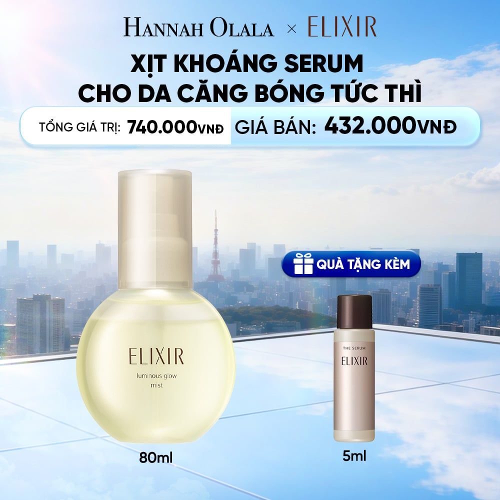  XỊT KHOÁNG DƯỠNG ẨM TỨC THÌ ELIXIR SUPERIEUR LUMINOUS GLOW MIST 80ML - DEAL 23 