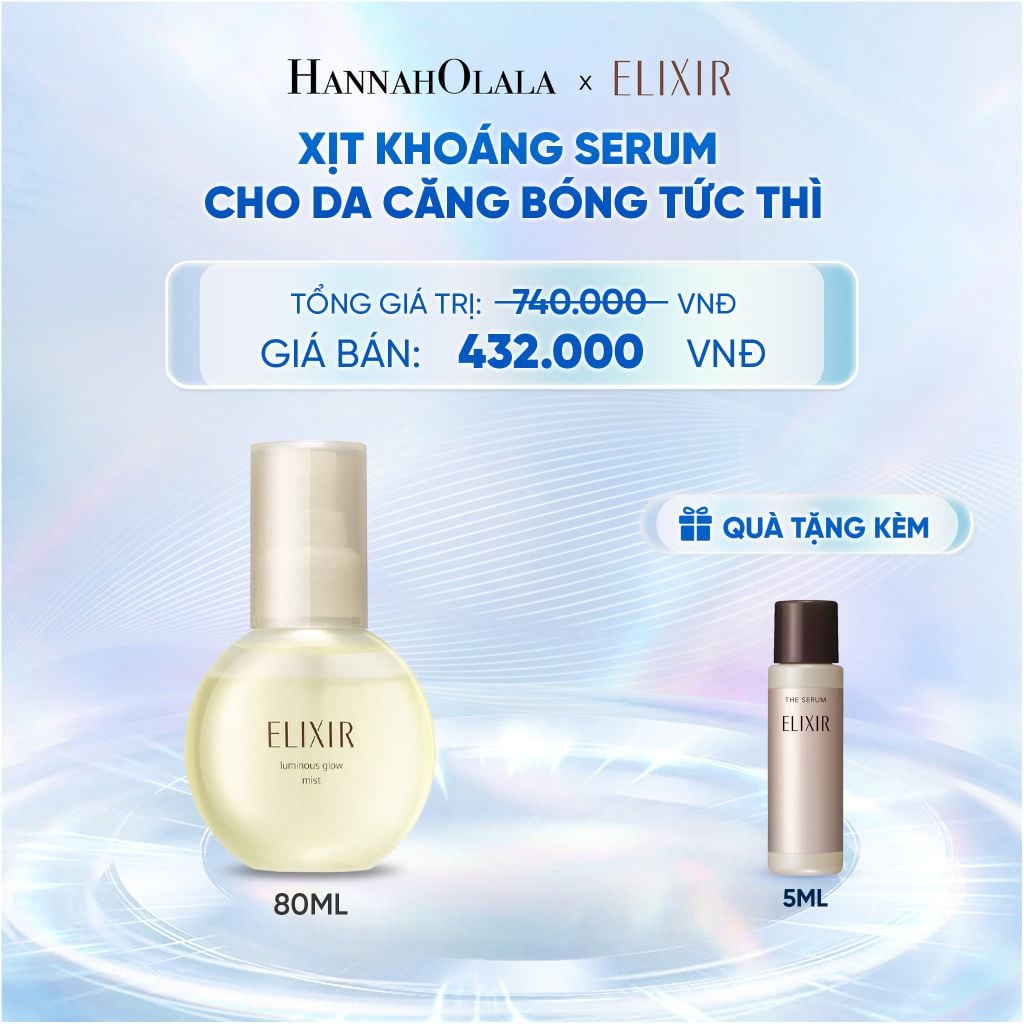  XỊT KHOÁNG DƯỠNG ẨM TỨC THÌ ELIXIR SUPERIEUR LUMINOUS GLOW MIST 80ML - DEAL 23 - C78 