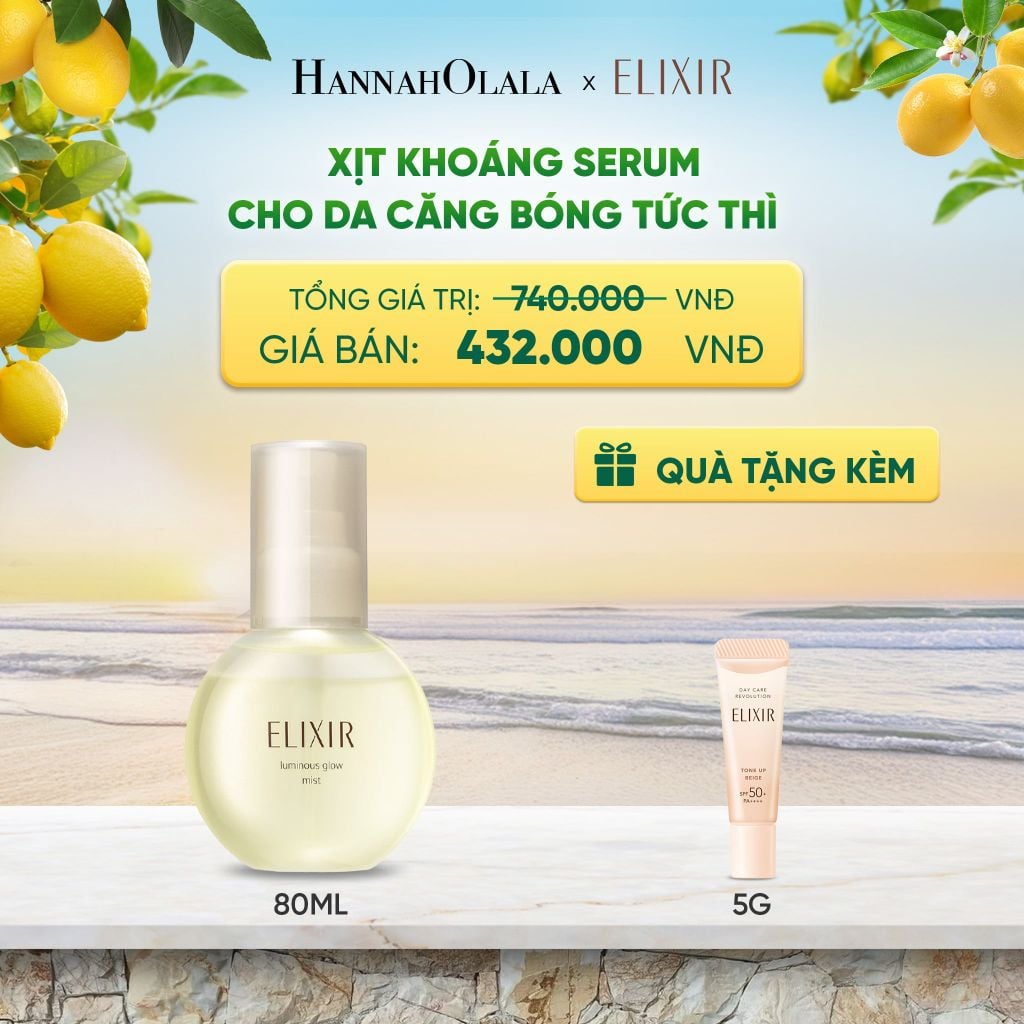  XỊT KHOÁNG DƯỠNG ẨM TỨC THÌ ELIXIR SUPERIEUR LUMINOUS GLOW MIST 80ML - DEAL 23 