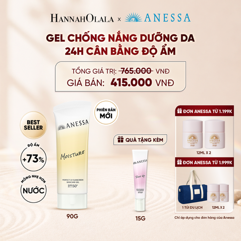  [PHIÊN BẢN MỚI] GEL CHỐNG NẮNG DƯỠNG DA 24H CÂN BẰNG ĐỘ ẨM ANESSA MOISTURE UV GEL SPF50+ PA++++ 90G - DEAL 23 