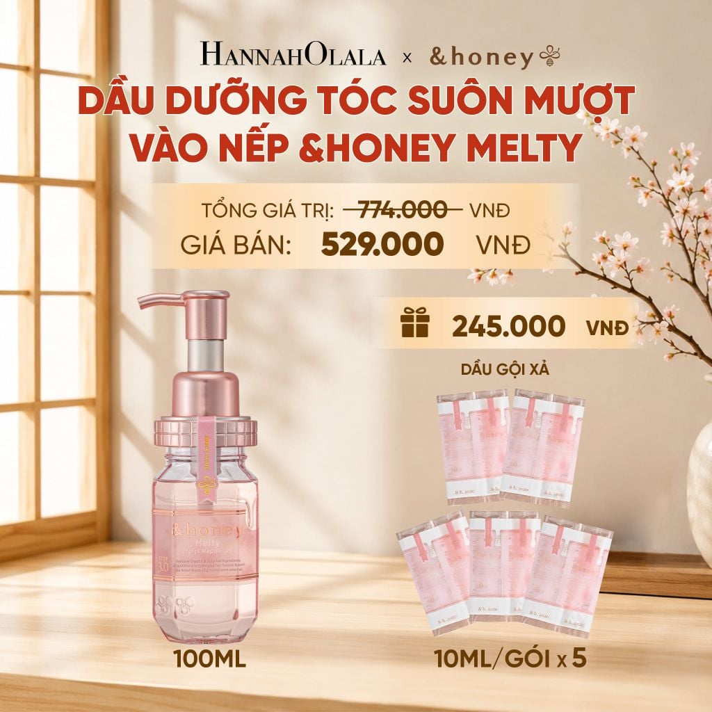  [NEW] DẦU DƯỠNG TÓC SUÔN MƯỢT VÀO NẾP 3.0 &HONEY MELTY 100 ml - B98 