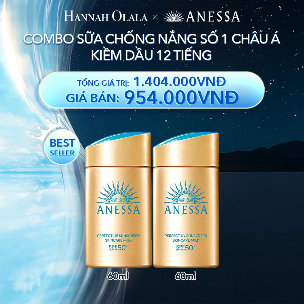  A16_DEAL 23 BACK-UP: COMBO SỮA CHỐNG NẮNG DƯỠNG DA KIỀM DẦU BẢO VỆ HOÀN HẢO ANESSA GOLD MILK SPF50+ PA++++ 60MLX2 