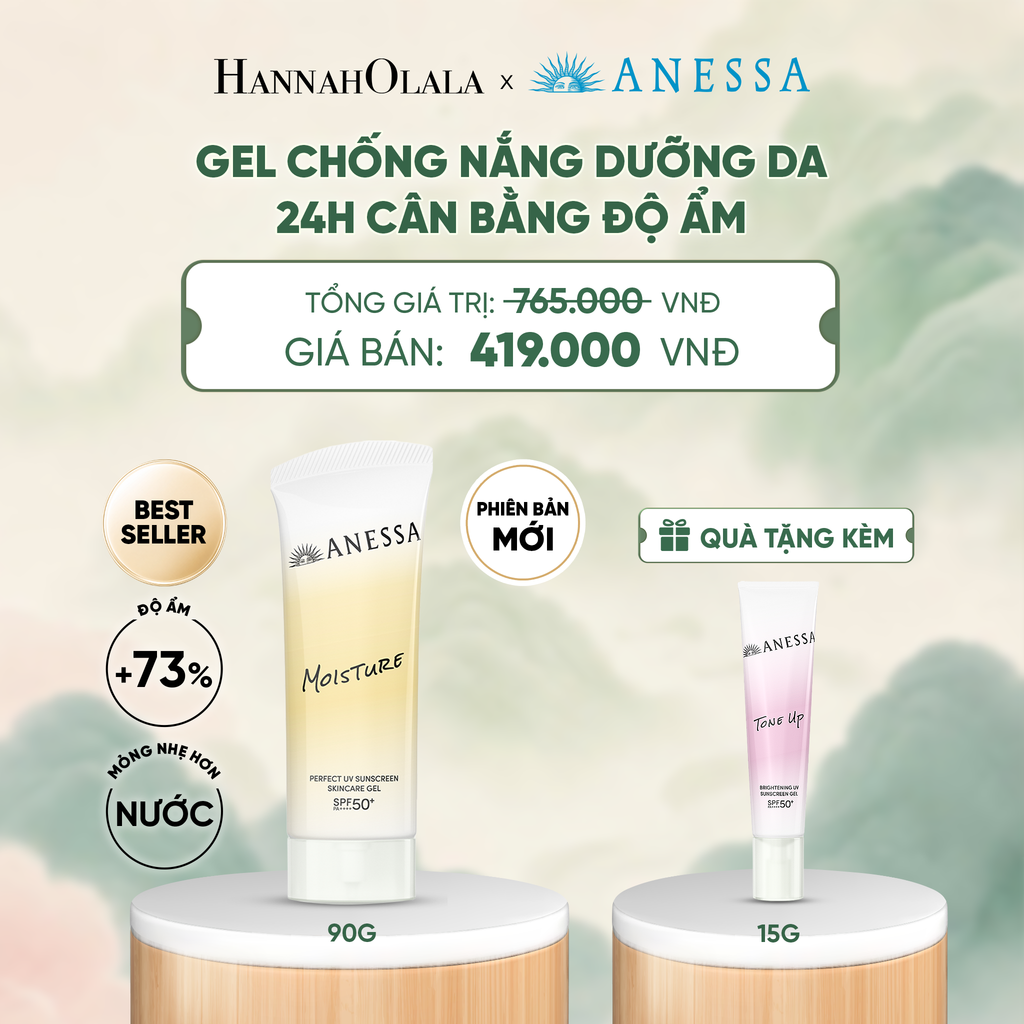  [PHIÊN BẢN MỚI] GEL CHỐNG NẮNG DƯỠNG DA 24H CÂN BẰNG ĐỘ ẨM ANESSA MOISTURE UV GEL SPF50+ PA++++ 90G - DEAL 23 - A1193 