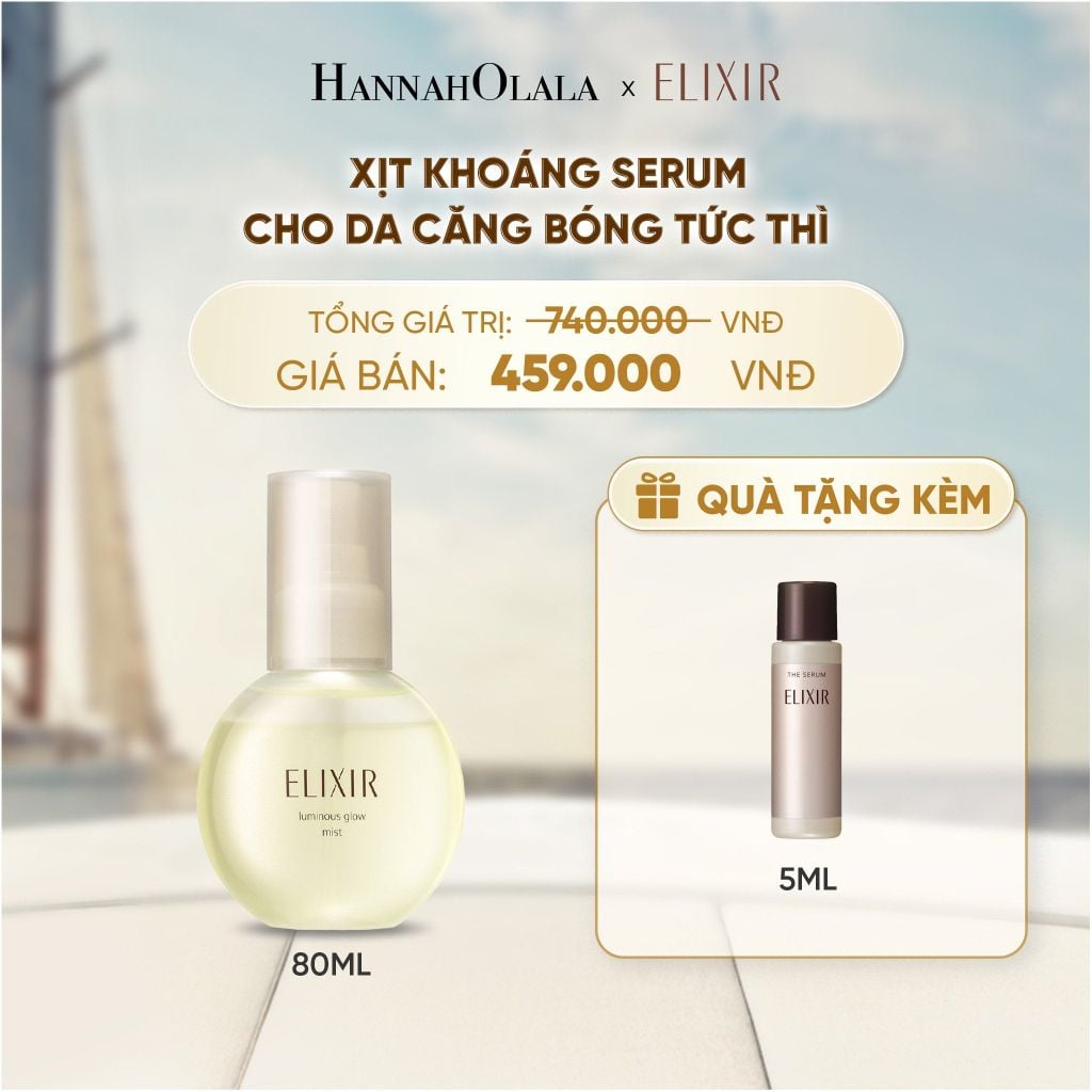  XỊT KHOÁNG DƯỠNG ẨM TỨC THÌ ELIXIR SUPERIEUR LUMINOUS GLOW MIST 80ML - DEAL 23 