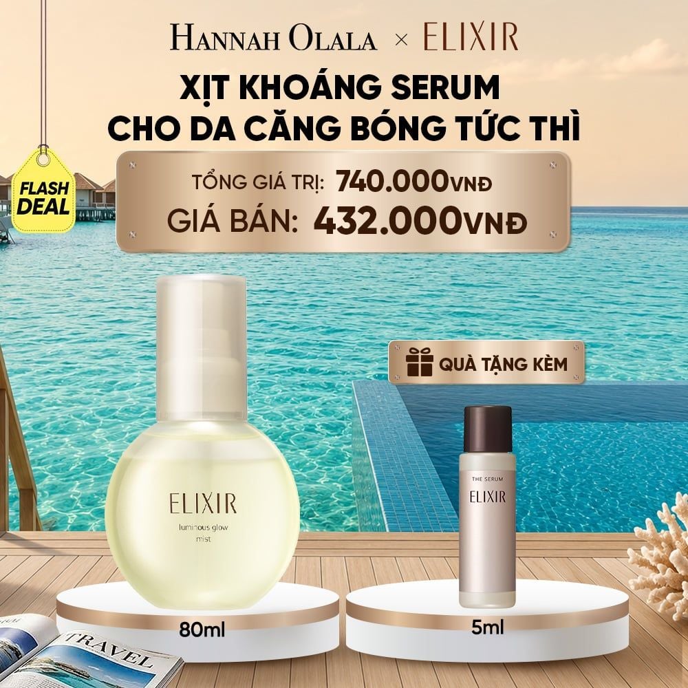  XỊT KHOÁNG DƯỠNG ẨM TỨC THÌ ELIXIR SUPERIEUR LUMINOUS GLOW MIST 80ML - DEAL 23_ D1768 