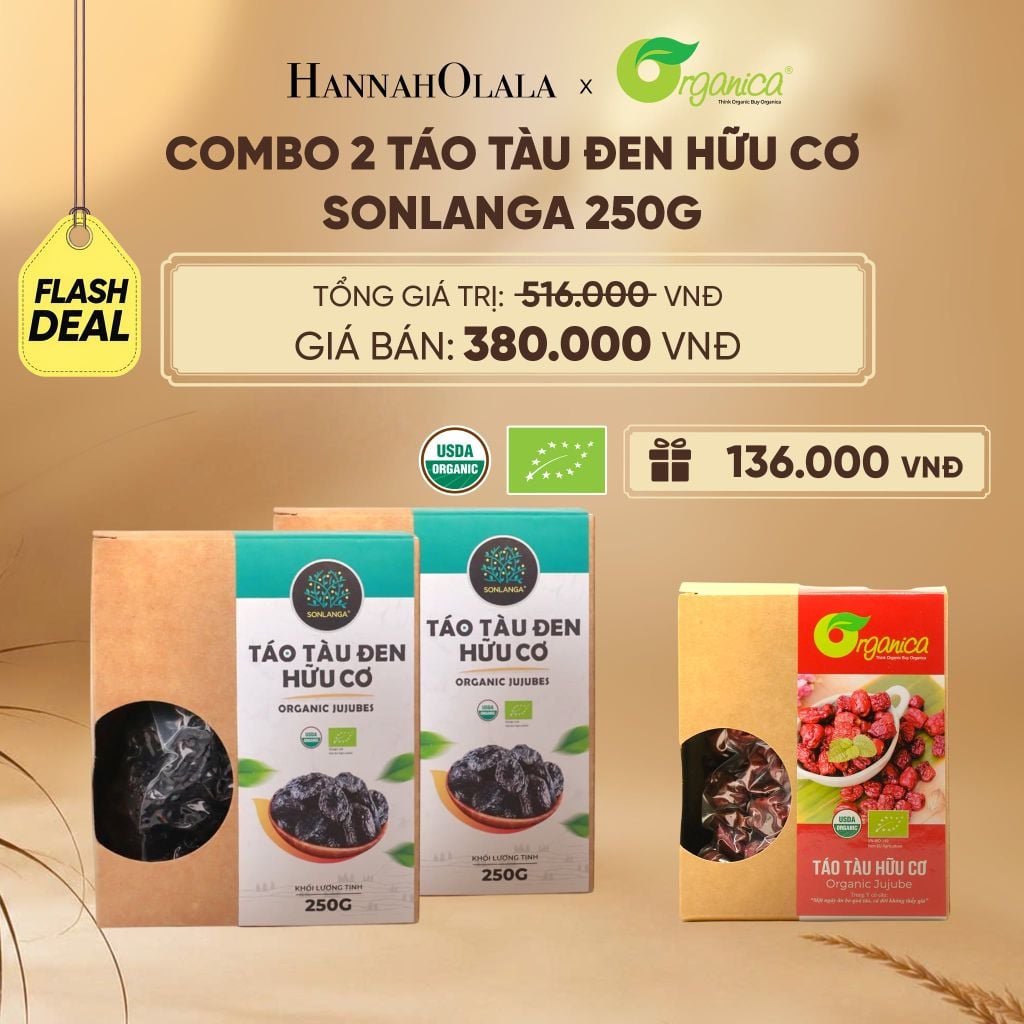  [FLASHSALE]: TÁO TÀU ĐEN HỮU CƠ SONLANGA 250G - DEAL 24 - E105 