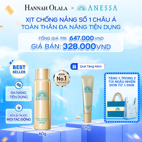  A16: DEAL 23: XỊT CHỐNG NẮNG DƯỠNG DA ĐA NĂNG TIỆN DỤNG BẢO VỆ HOÀN HẢO ANESSA GOLD SPRAY SPF50+ PA++++ 60G 