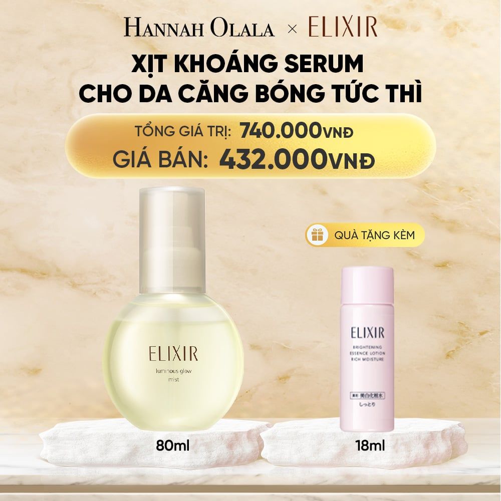  XỊT KHOÁNG DƯỠNG ẨM TỨC THÌ ELIXIR SUPERIEUR LUMINOUS GLOW MIST 80ML - DEAL 24 