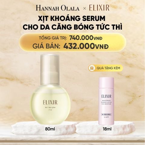  XỊT KHOÁNG DƯỠNG ẨM TỨC THÌ ELIXIR SUPERIEUR LUMINOUS GLOW MIST 80ML - DEAL 24 