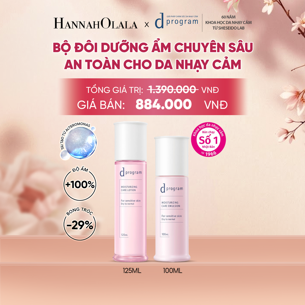  [MỚI] COMBO NƯỚC DƯỠNG ẨM TỐI ƯU CHO DA NHẠY CẢM DPROGRAM MOISTURIZING CARE LOTION 125ML & SỮA DƯỠNG ẨM TỐI ƯU CHO DA NHẠY CẢM DPROGRAM MOISTURIZING CARE EMULSION 100ML - DEAL 24 - A2243 