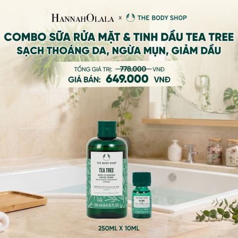  COMBO TEA TREE SẠCH THOÁNG DA, NGỪA MỤN, GIẢM DẦU – SỮA RỬA MẶT 250ML X TINH DẦU TRÀM TRÀ 20ML - M24 