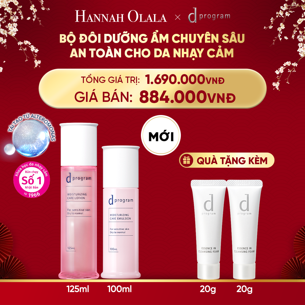  A325_DEAL 24: [MỚI] COMBO NƯỚC DƯỠNG ẨM TỐI ƯU CHO DA NHẠY CẢM DPROGRAM MOISTURIZING CARE LOTION 125ML & SỮA DƯỠNG ẨM TỐI ƯU CHO DA NHẠY CẢM DPROGRAM MOISTURIZING CARE EMULSION 100ML 