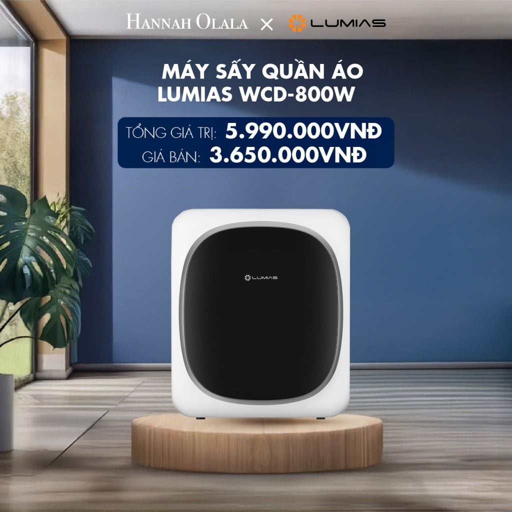  [FLASHSALE] MÁY SẤY QUẦN ÁO LUMIAS WCD-800W - DEAL 25 