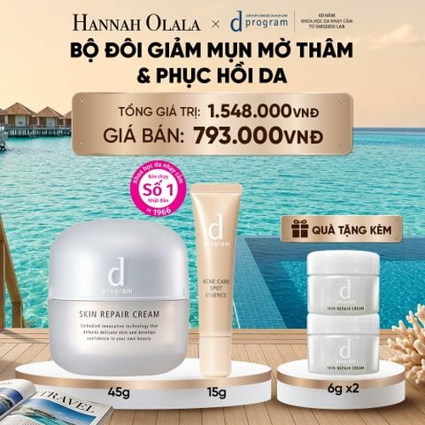  COMBO ESSENCE GIẢM MỤN VÀ LÀM MỜ VẾT THÂM D PROGRAM ACNE CARE SPOT ESSENCE 15G VÀ KEM DƯỠNG PHỤC HỒI DA MICROBIOME SKIN REPAIR CREAM 45G - DEAL 25_ D1926 