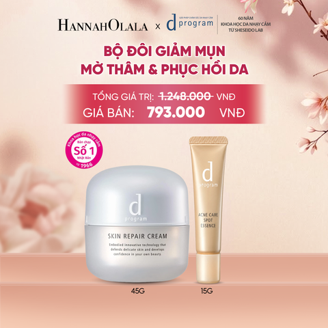  COMBO ESSENCE GIẢM MỤN VÀ LÀM MỜ VẾT THÂM D PROGRAM ACNE CARE SPOT ESSENCE 15G VÀ KEM DƯỠNG PHỤC HỒI DA MICROBIOME SKIN REPAIR CREAM 45G - DEAL 25 - A2057 