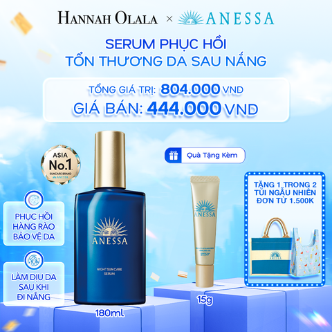  A17: DEAL 24: SERUM DƯỠNG DA VÀ PHỤC HỒI TỔN THƯƠNG DA SAU NẮNG ANESSA NIGHT SUN CARE SERUM 180ML 