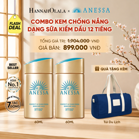  [FLASHSALE] COMBO SỮA CHỐNG NẮNG DƯỠNG DA KIỀM DẦU BẢO VỆ HOÀN HẢO ANESSA GOLD MILK SPF50+ PA++++ 60MLX2 - DEAL 2 