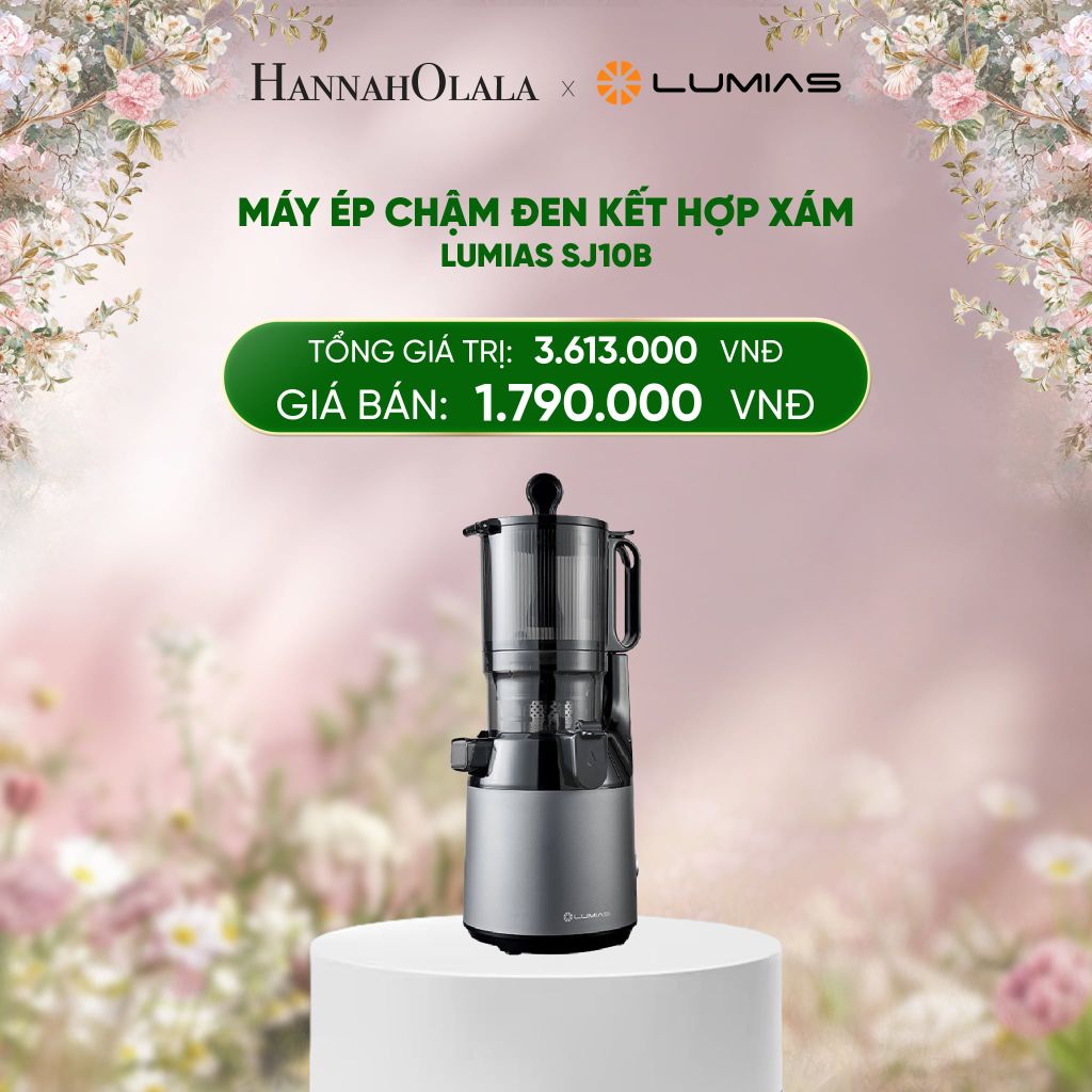  E810_DEAL 26: MÁY ÉP CHẬM ĐEN KẾT HỢP XÁM LUMIAS SJ10B 