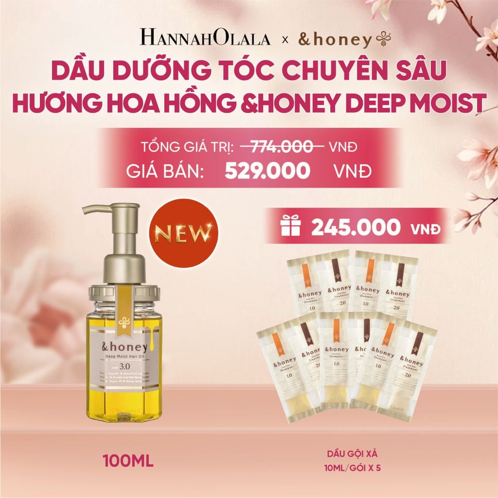  [NEW] DẦU DƯỠNG TÓC CHUYÊN SÂU HƯƠNG HOA HỒNG DAMASK &HONEY DEEP MOIST - A1657 