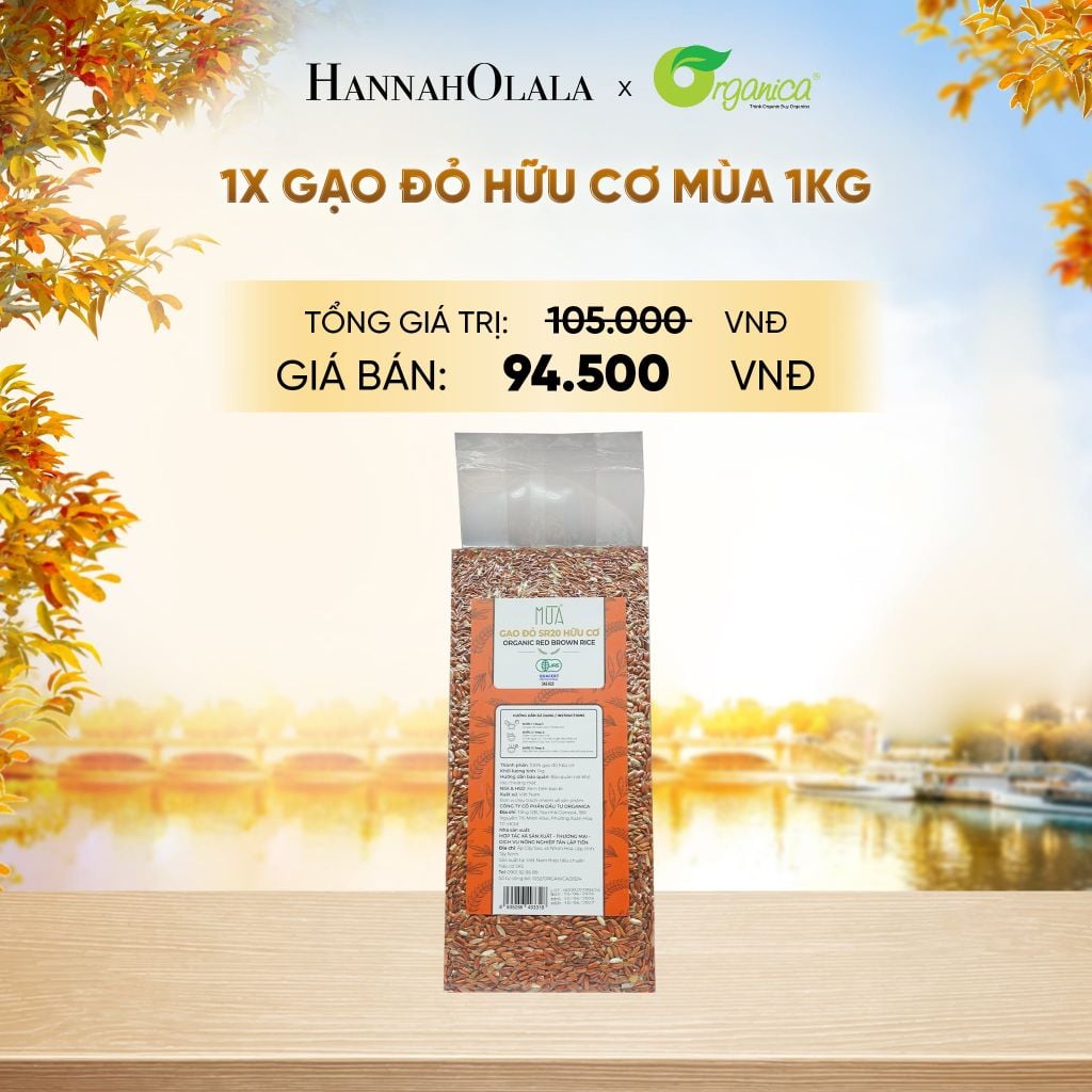  GẠO ĐỎ HỮU CƠ MÙA 1KG - E5 